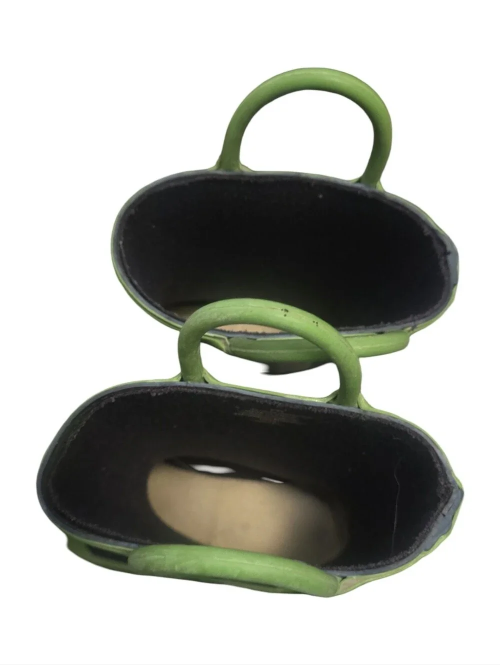 Northside Rainboots Kids Black and Green Pull-On Rain Boots Rubber Muckboots
